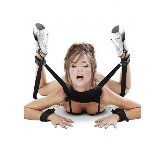 Soporte con esposas para manos y pies